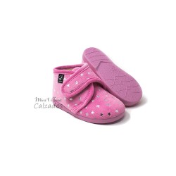 Zapatillas De Casa para Niña tipo Botín Rosa Con Estrellas Javer