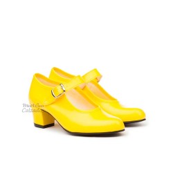 Zapatos Tacón Amarillo