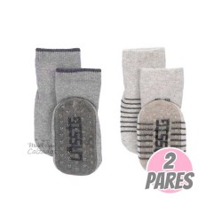 Pack 2 Calcetines Antideslizantes Grey/Beige Lässig